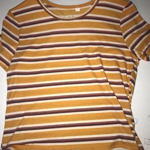 Pacsun yellow striped tee
